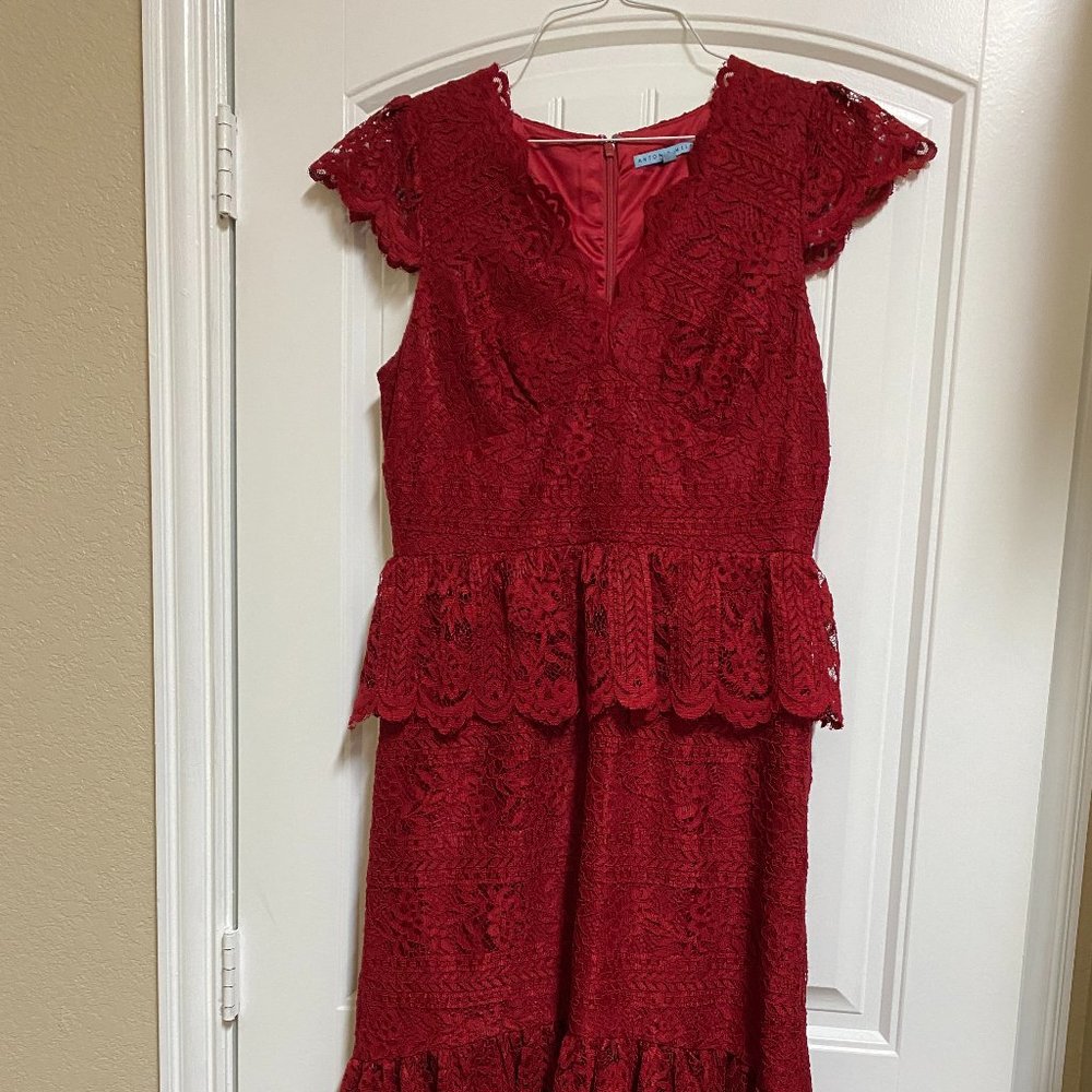 Antonio Red lace dress. Size 10
